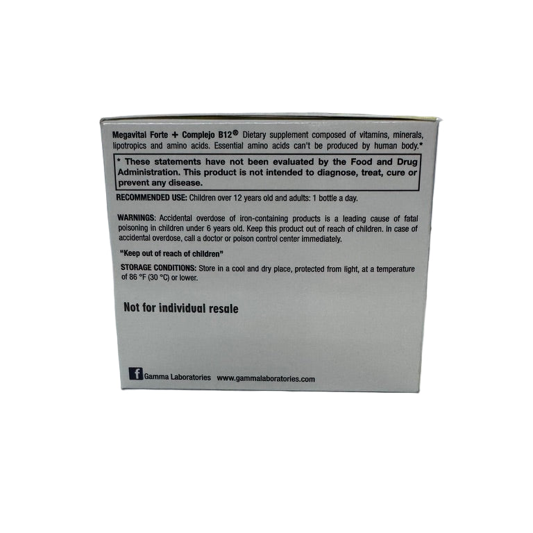 Mega Vital Forte + Complejo B12 de 21 Frascos