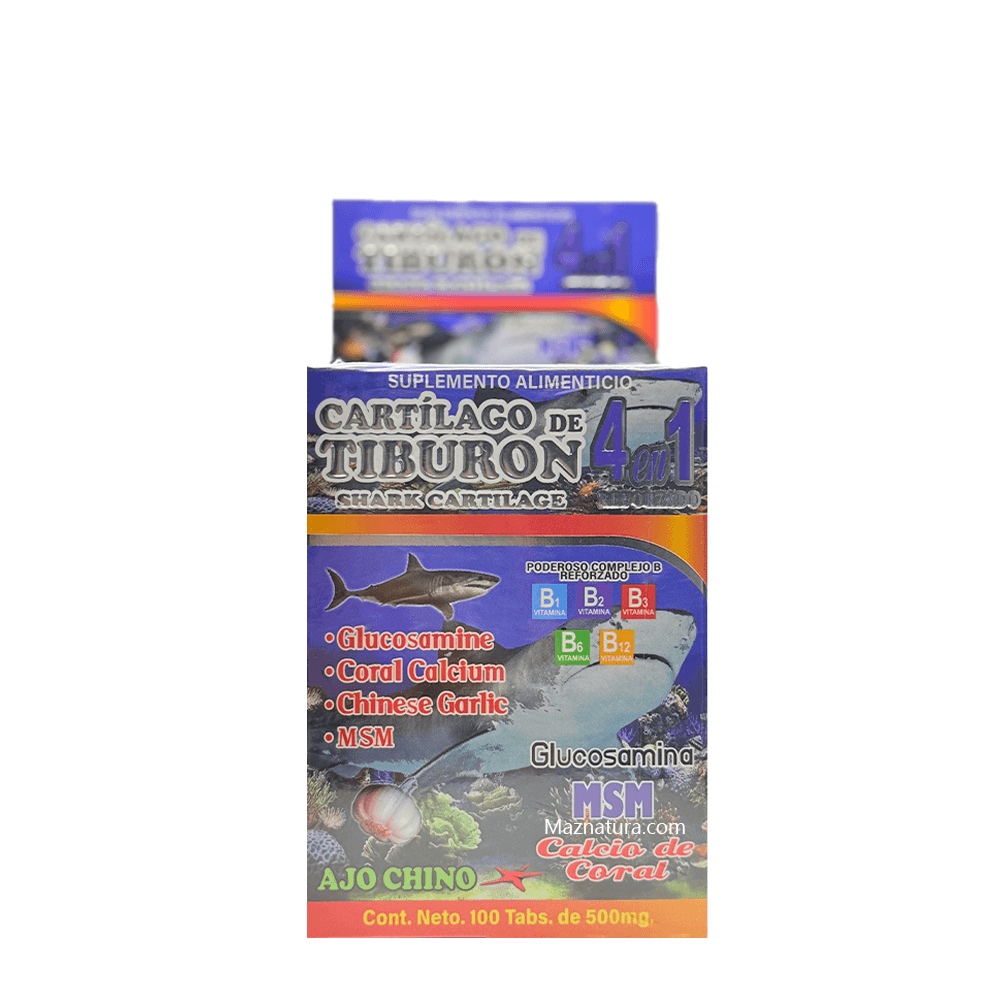 Cartilago De Tiburon 4 en 1 Reforzado 100 caps - Maznatura Default Title