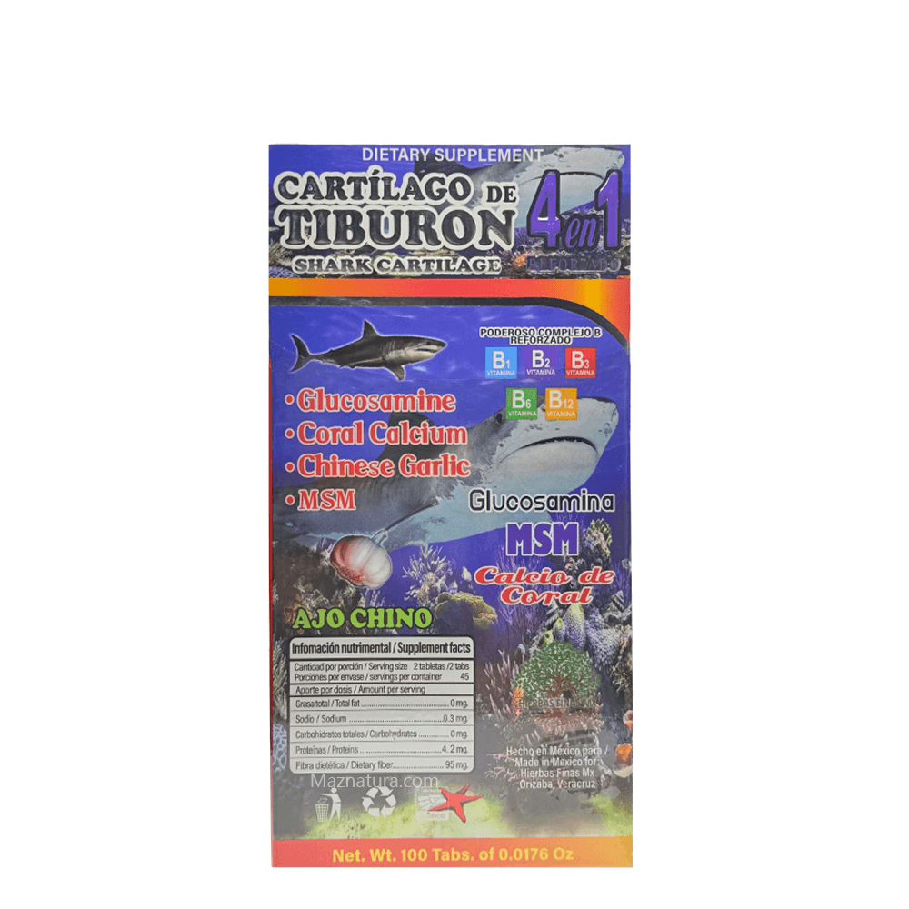 Cartilago De Tiburon 4 en 1 Reforzado 100 caps - Maznatura Default Title