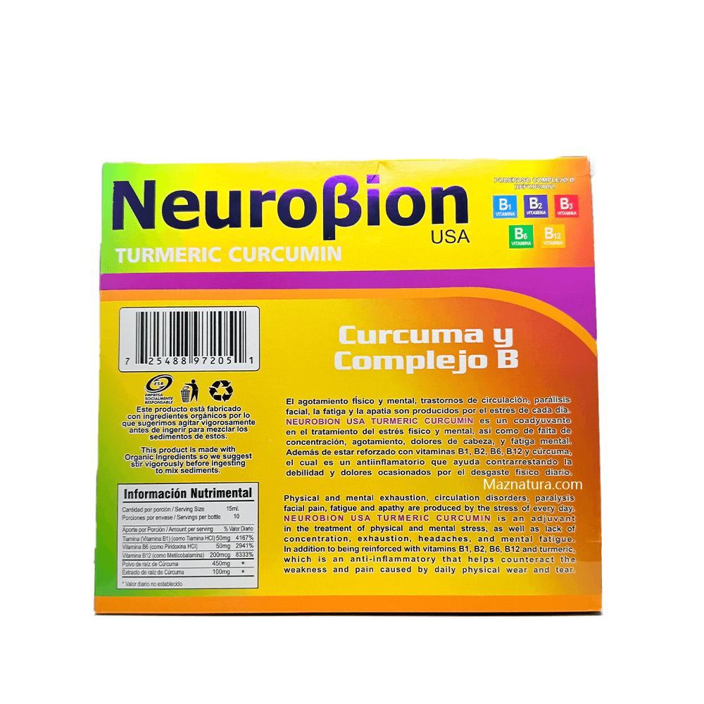 Curcuma y Complejo B Ampolleta Bebible - Maznatura Default Title