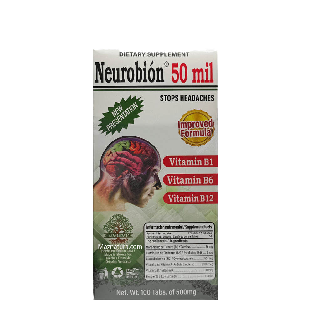 Neurobion 50 mil Vitaminas B1+B6+B12 100 caps - Maznatura Default Title
