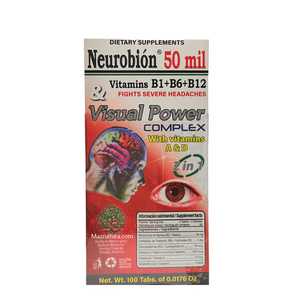 Neurobion 50 mil Vitaminas B1+B6+B12 & Poder Visual Capsulas - Maznatura Default Title